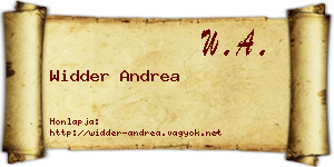 Widder Andrea névjegykártya